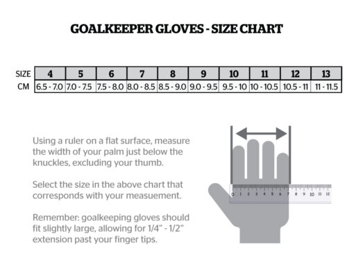 2018 Size Chart Gloves 1