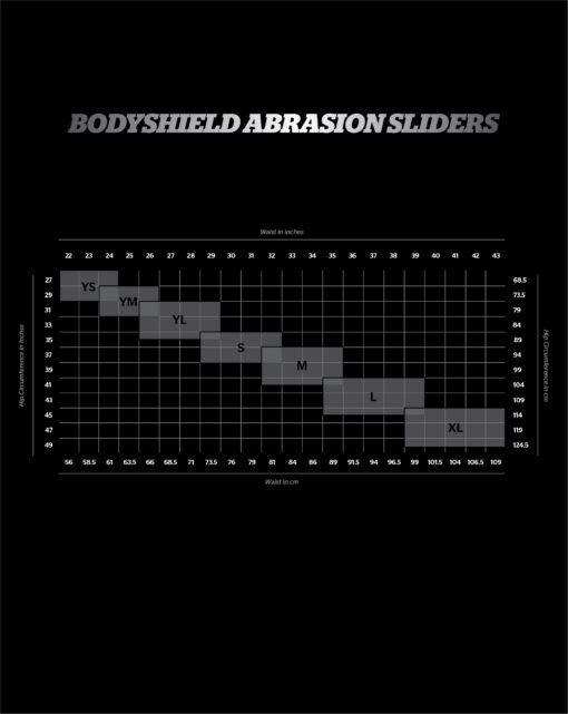 SIZE CHARTS BS Abrasion Sliders Mobile